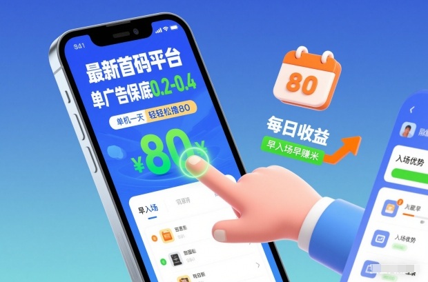 最新首码平台，单广告保底0.2-0.4，单机一天轻松撸80，早入场早賺米【揭秘】-情久项目网