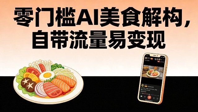 零门槛AI美食解构，自带流量易变现-情久项目网