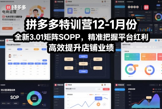 拼多多特训营12-1月份，全新3.01矩阵Sop，精准把握平台红利，高效提升店铺业绩-情久项目网
