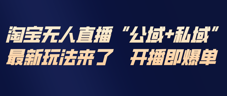 淘宝无人直播最新玩法，包含私域和公域两种玩法-情久项目网