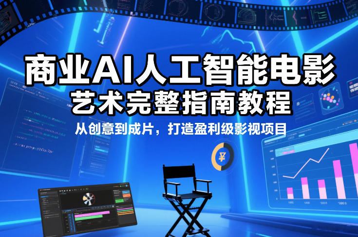 商业AI人工智能电影制作的艺术完整指南教程，从创意到成片，打造盈利级影视项目-情久项目网
