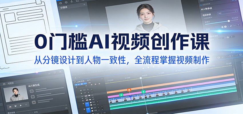 0门槛AI视频创作课：从分镜设计到人物一致性，全流程掌握视频制作-情久项目网