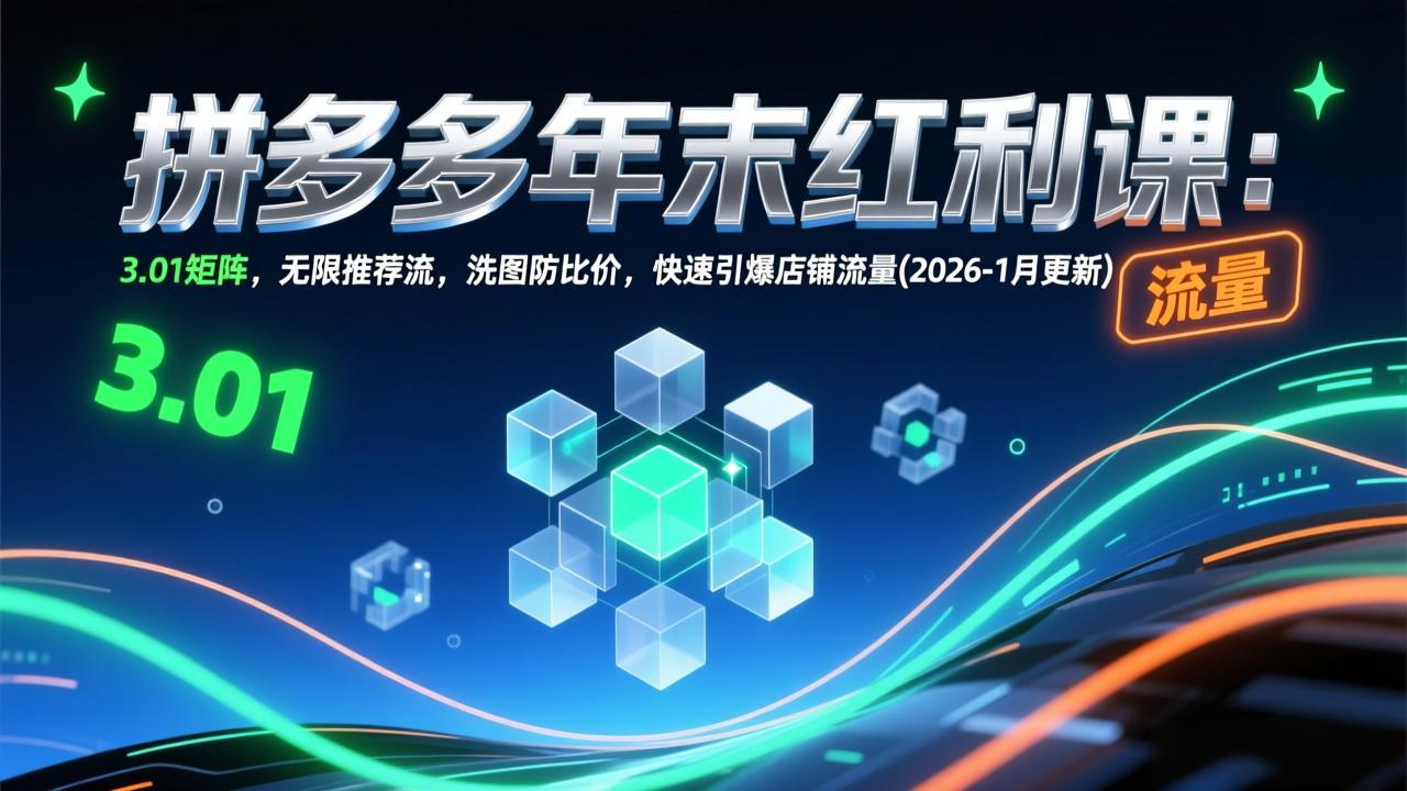 拼多多年末红利课：3.01矩阵，无限推荐流，洗图防比价，快速引爆店铺流量(2026-1月更新-情久项目网