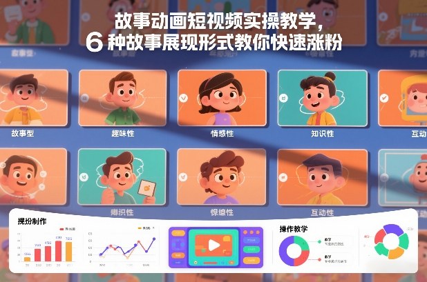 故事动画短视频实操教学，6种故事展现形式教你快速涨粉-情久项目网