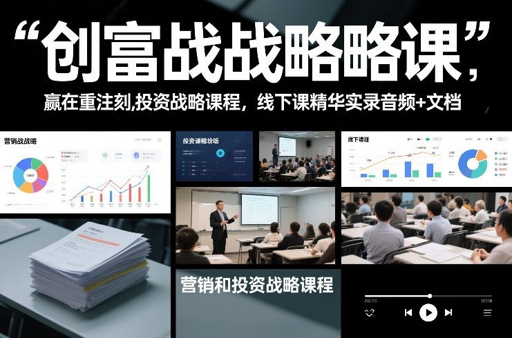 创富战略课，赢在重注时刻，营销和投资战略课程，线下课精华实录音频+文档-情久项目网