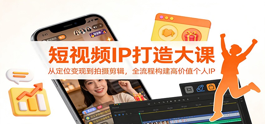 短视频IP打造大课：从定位变现到拍摄剪辑，全流程构建高价值个人IP-情久项目网