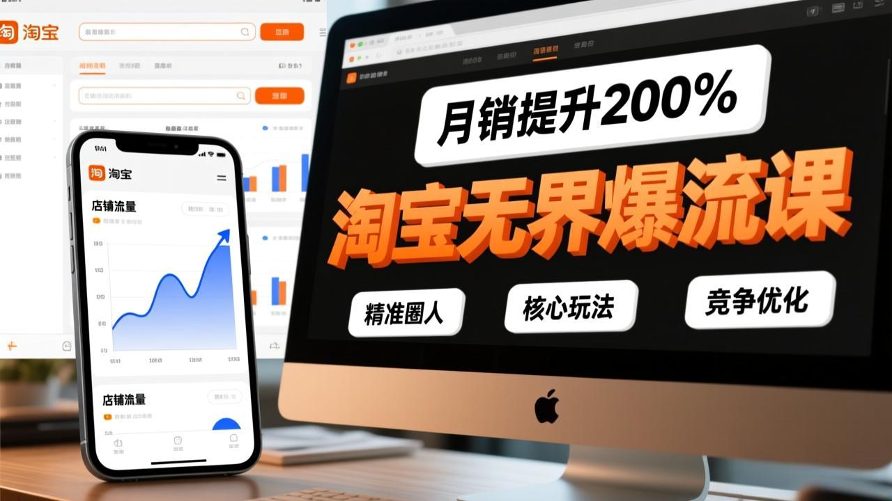 淘宝无界爆流课，精准圈人、核心玩法、竞争优化，快速引爆店铺流量，月销提升200%-情久项目网