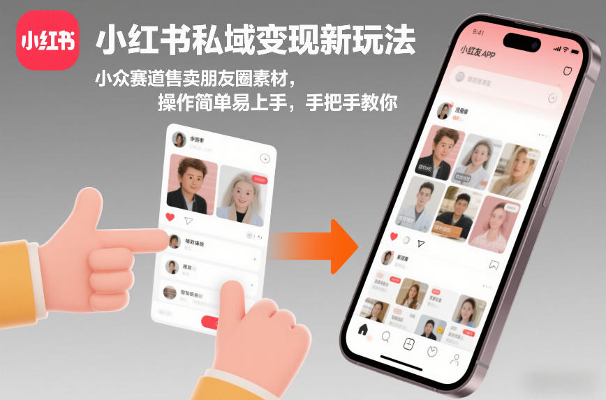 小红书私域变现新玩法，小众赛道售卖朋友圈素材，操作简单易上手，手把手教你-情久项目网