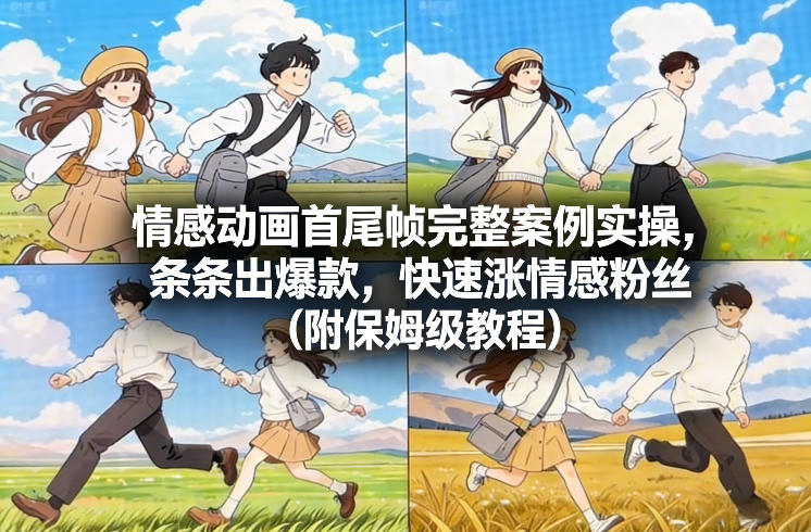 情感动画首尾帧完整案例实操，条条出爆款，快速涨情感粉丝(附保姆级教程)-情久项目网