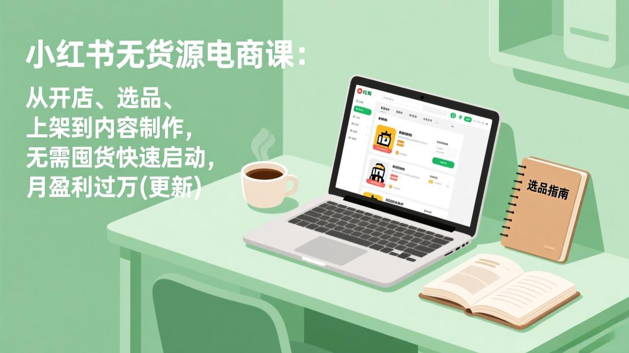小红书无货源电商课：从开店、选品、上架到内容制作，无需囤货快速启动，月盈利过万(更新-情久项目网