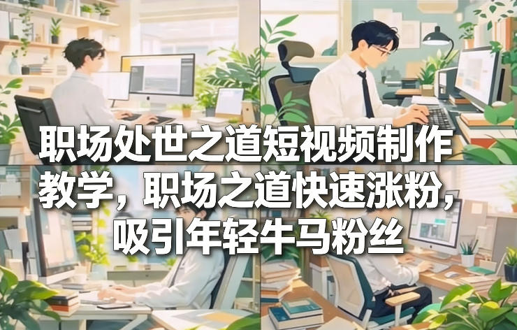 职场处世之道短视频制作教学，职场之道快速涨粉，吸引年轻牛马粉丝-情久项目网