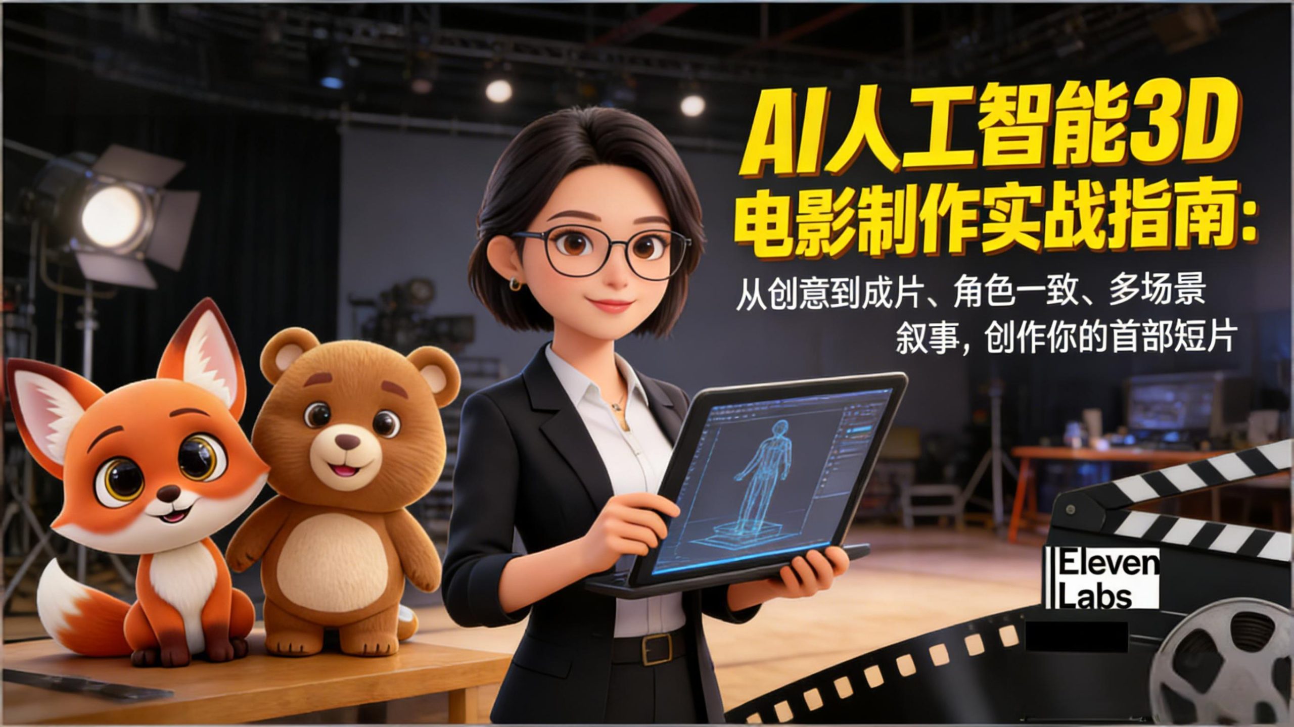 AI人工智能3D电影制作实战指南：从创意到成片、角色一致、多场景叙事，创作你的首部短片-情久项目网