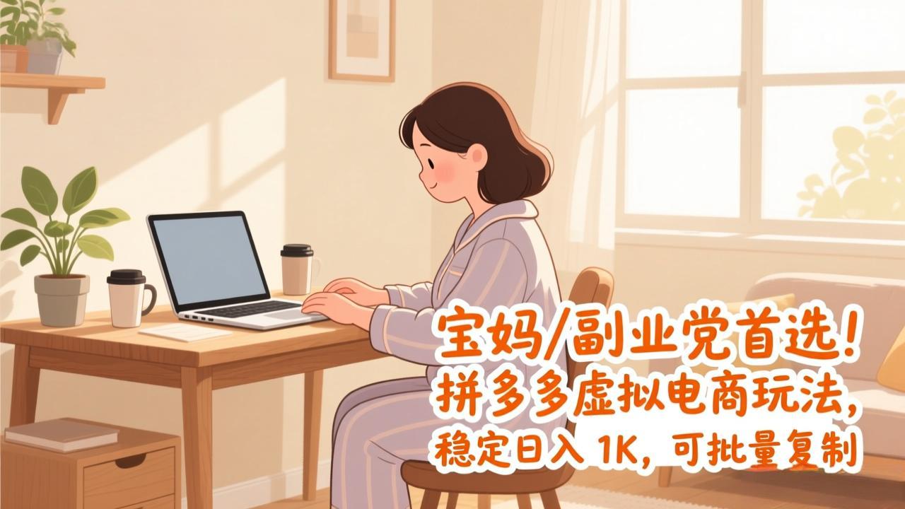 宝妈 / 副业党首选！拼多多虚拟电商玩法，稳定日入 1K，可批量复制-情久项目网