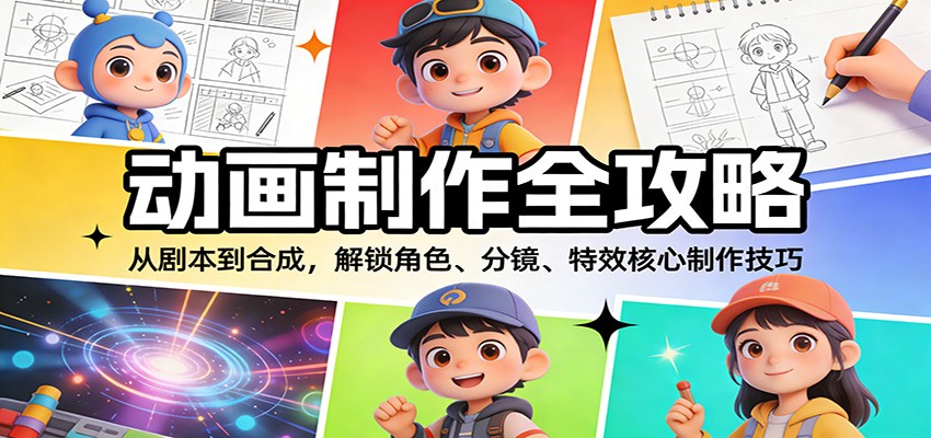 动画制作全攻略：从剧本到合成，解锁角色、分镜、特效核心制作技巧-情久项目网