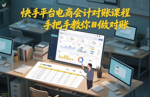 快手平台电商会计对账课程，手把手教你做对账-情久项目网