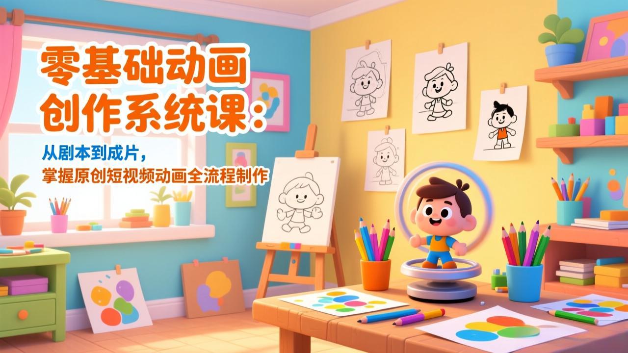 零基础动画创作系统课：从剧本到成片，掌握原创短视频动画全流程制作-情久项目网