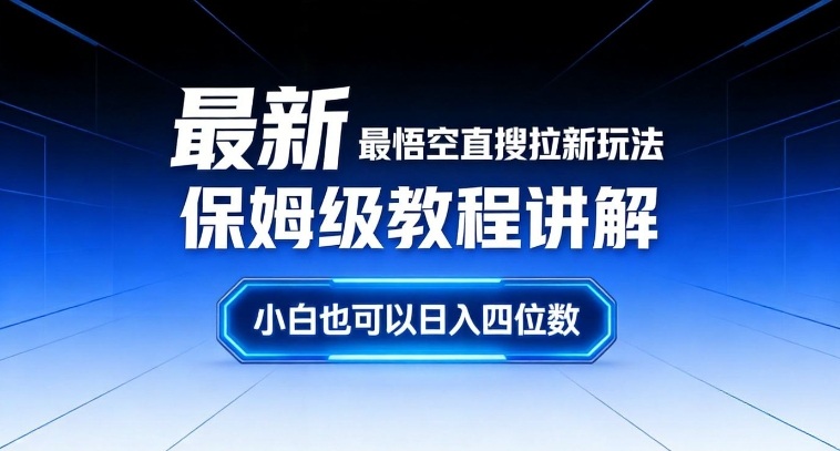 最新最悟空直搜拉新玩法保姆级教程讲解，小白也可以日入四位数-情久项目网