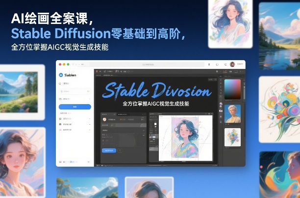 AI绘画全案课，Stable Diffusion零基础到高阶，全方位掌握AIGC视觉生成技能-情久项目网