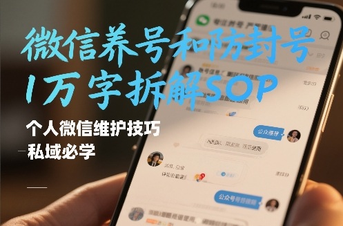 微信养号和防封号1万字拆解SOP，个人微信维护技巧，私域必学【文档】-情久项目网
