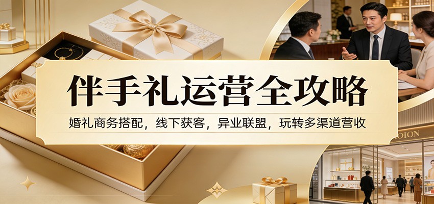 伴手礼运营全攻略：婚礼商务搭配，线下获客，异业联盟，玩转多渠道营收-情久项目网