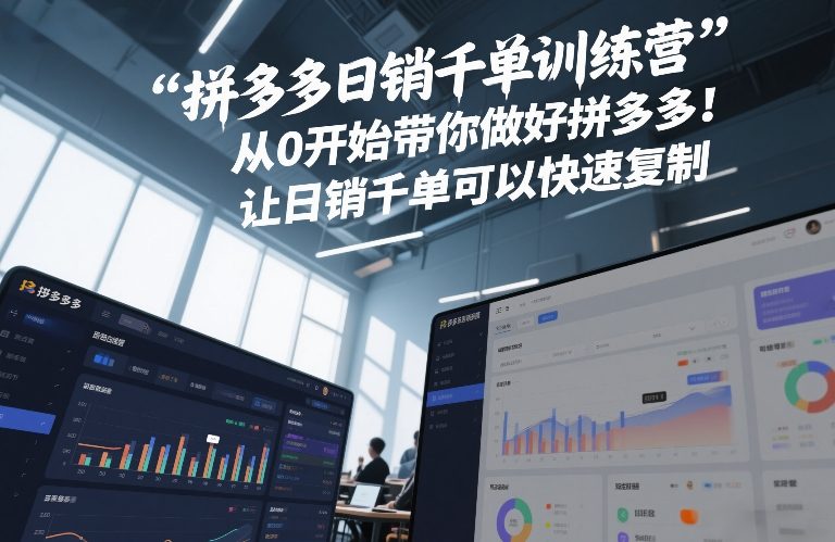 拼多多日销千单训练营，从0开始带你做好拼多多，让日销千单可以快速复制(更新26年1月)-情久项目网