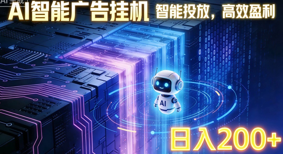 ai智能广告挂机项目，合规挂载广告即可赚取收益，单日收益可达400～500+-情久项目网