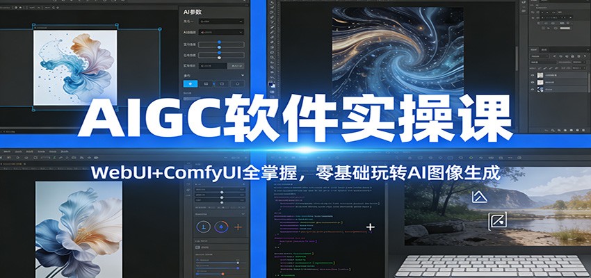AIGC软件实操课：WebUI+ComfyUI全掌握，零基础玩转AI图像生成-情久项目网
