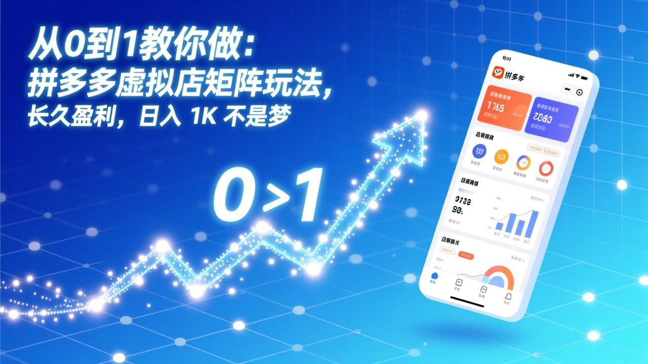 从0到1教你做：拼多多虚拟店矩阵玩法，长久盈利，日入 1K 不是梦-情久项目网