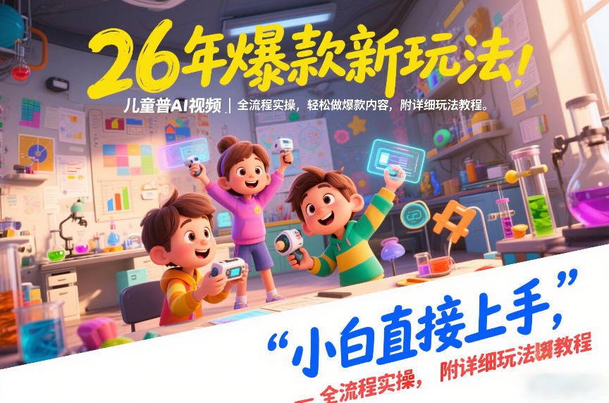 26年爆款新玩法，儿童科普AI视频，全流程实操，轻松做爆款内容，小白直接上手，附详细玩法教程-情久项目网
