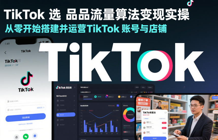 TikTok选品流量算法变现实操，从零开始搭建并运营TikTok账号与店铺-情久项目网