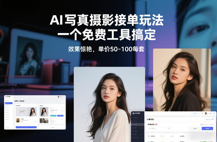 AI写真摄影接单玩法，一个免费工具搞定，效果惊艳，单价50-100每套-情久项目网