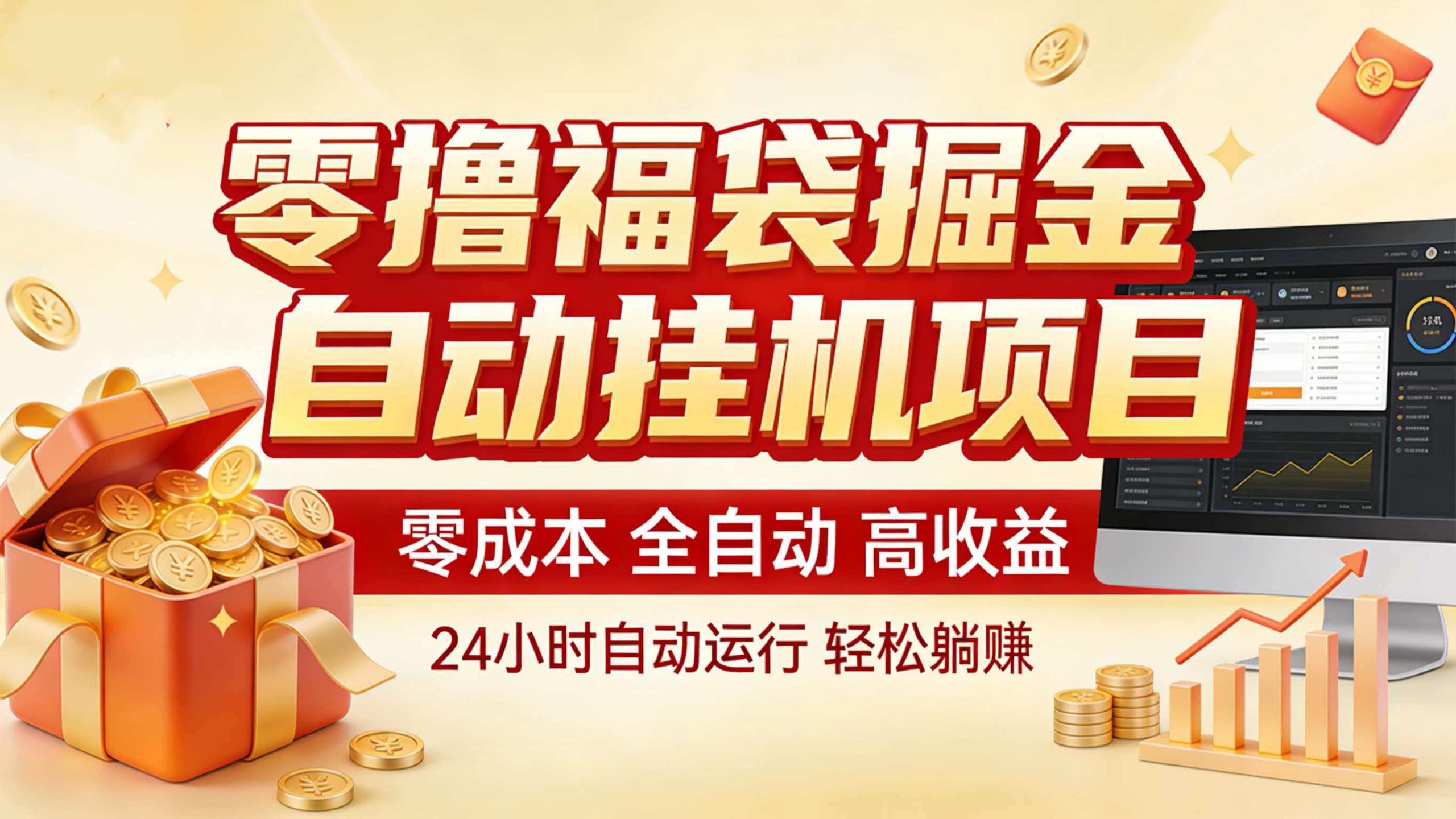 零撸福袋掘金！全自动挂机躺赚，新手也能上手-情久项目网
