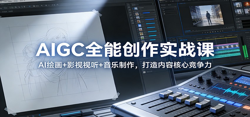 AIGC全能创作实战课：AI绘画+影视视听+音乐制作，打造内容核心竞争力-情久项目网