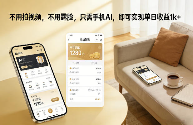 不用拍视频，不用露脸，只需手机AI，即可实现单日收益1k+【揭秘】-情久项目网