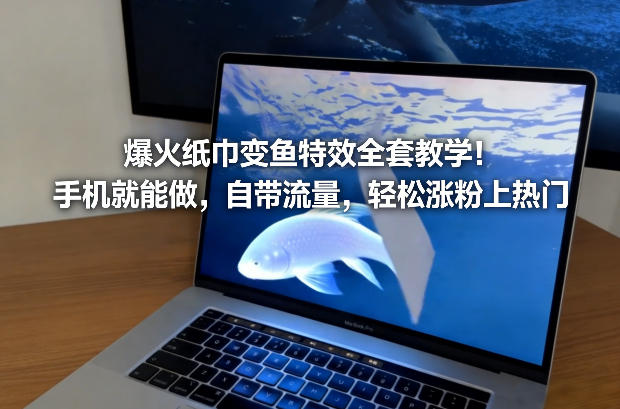 爆火纸巾变鱼特效全套教学！手机就能做，自带流量，轻松涨粉上热门-情久项目网
