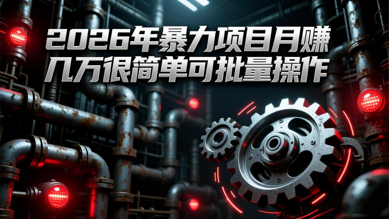 2026年暴力项目月赚几万很简单可批量操作，成本低，利润大-情久项目网