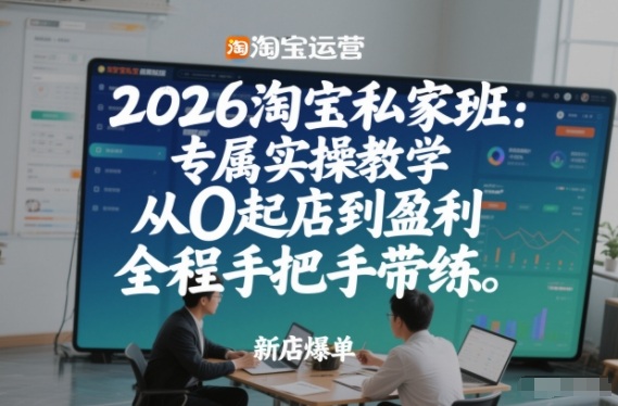 2026淘宝私家班：专属实操教学，从0起店到盈利，全程手把手带练-情久项目网