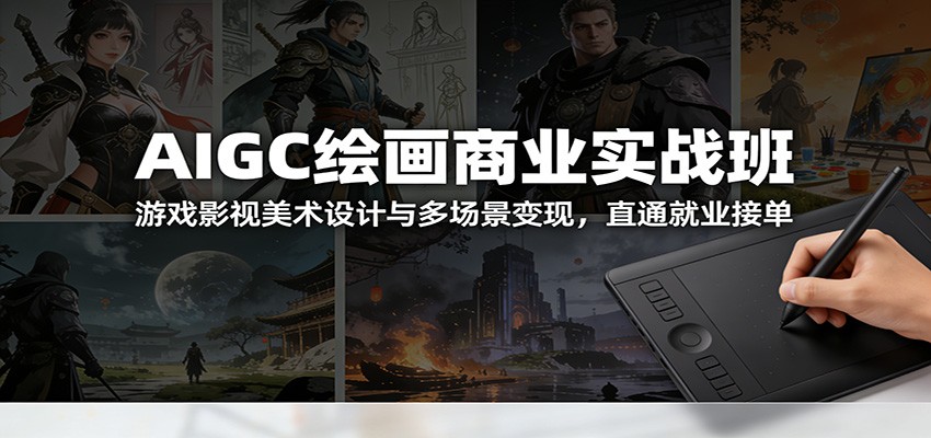 AIGC绘画商业实战班：游戏影视美术设计与多场景变现，直通就业接单-情久项目网
