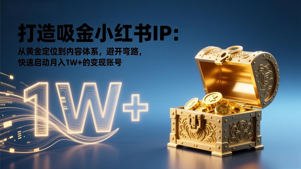 打造吸金小红书IP：从黄金定位到内容体系，避开弯路，快速启动月入1W+的变现账号-情久项目网