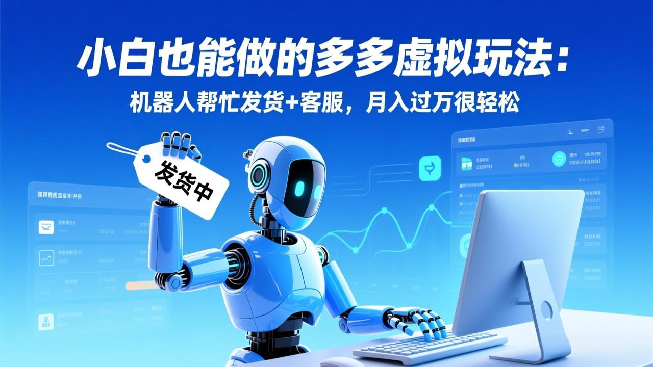 小白也能做的多多虚拟玩法：机器人帮忙发货+客服，月入过万很轻松-情久项目网
