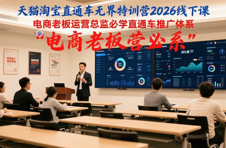 天猫淘宝直通车无界特训营2026线下课，电商老板运营总监必学直通车推广体系-情久项目网