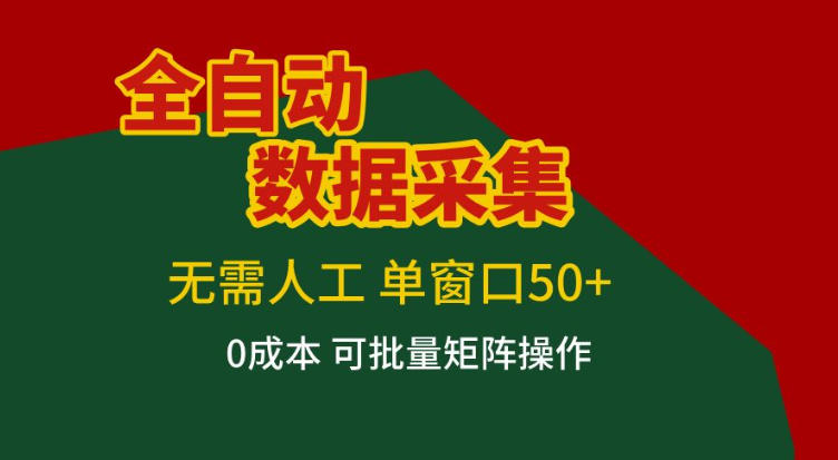 全自动数据采集，无需人工，单窗口50+，0成本可批量矩阵操作【揭秘】-情久项目网