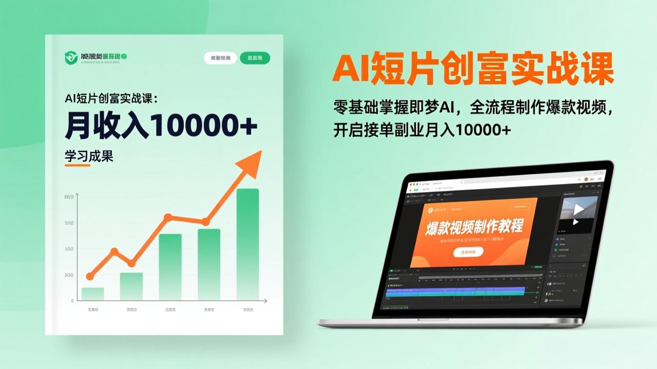 AI短片创富实战课：零基础掌握即梦AI，全流程制作爆款视频，开启接单副业月入10000+(更新-情久项目网