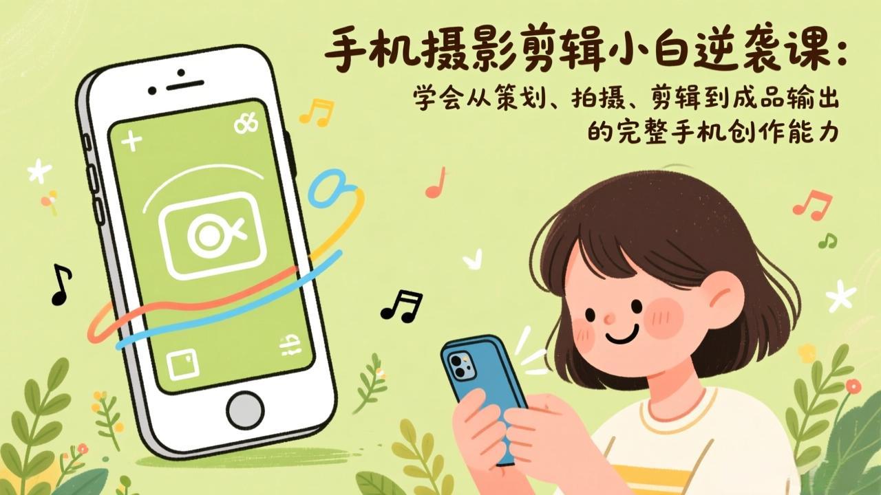 手机摄影剪辑小白逆袭课：学会从策划、拍摄、剪辑到成品输出的完整手机创作能力-情久项目网