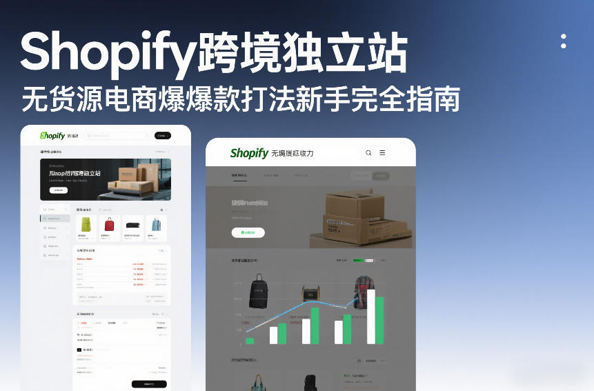 Shopify跨境独立站无货源电商爆款打法新手完全指南-情久项目网