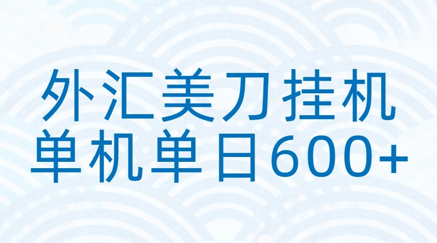 外汇美刀挂机：全自动挂机赚美金，单机600+-情久项目网