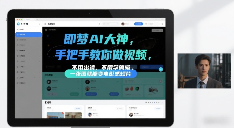 即梦AI大神手把手教你做视频，不用出镜、不用学剪辑，一张图就能变电影感短片-情久项目网