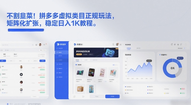 不割韭菜！拼多多虚拟类目正规玩法，矩阵化扩张，稳定日入1K教程【揭秘】-情久项目网