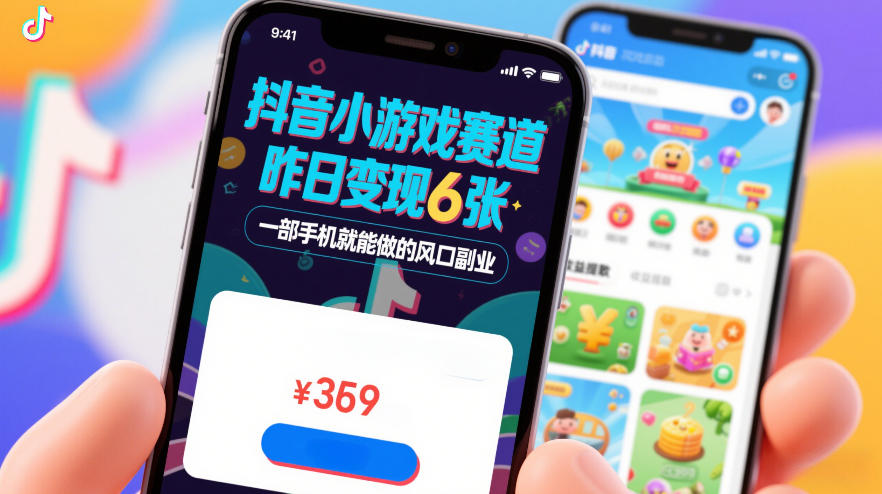 抖音小游戏赛道，昨日变现600+，零基础一部手机就能做的风口副业【揭秘】-情久项目网