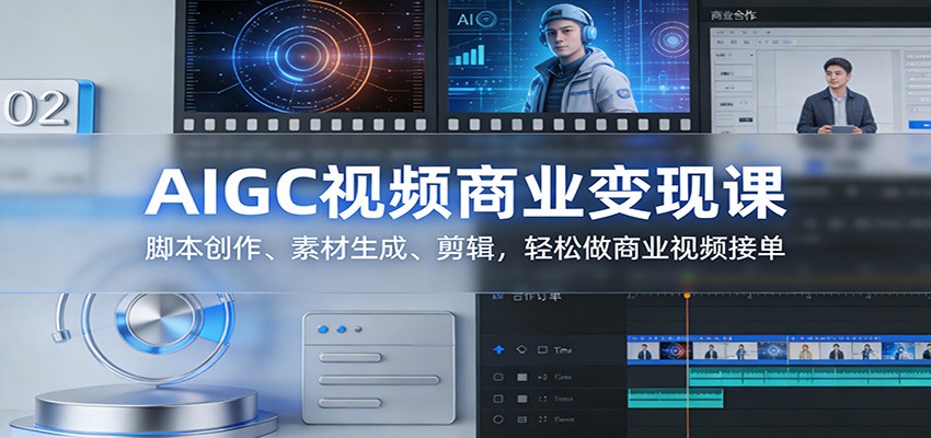 AIGC视频商业变现课：脚本创作、素材生成、剪辑，轻松做商业视频接单-情久项目网